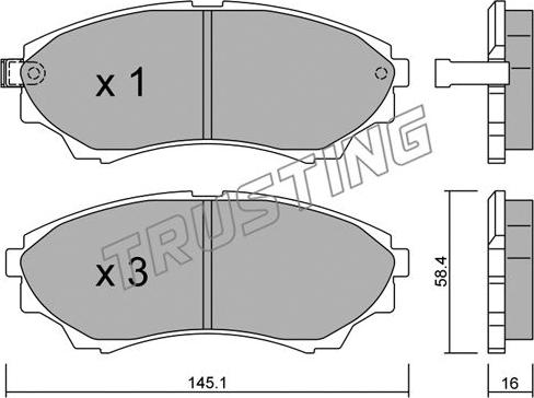 Trusting 626.0 - Brake Shoe Set www.autospares.lv