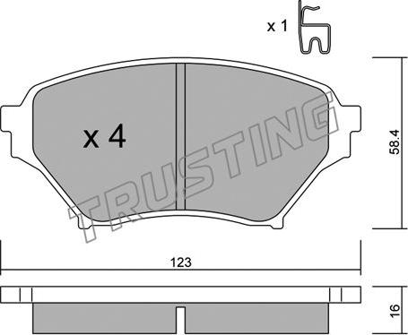 Trusting 623.0 - Bremžu loku komplekts www.autospares.lv