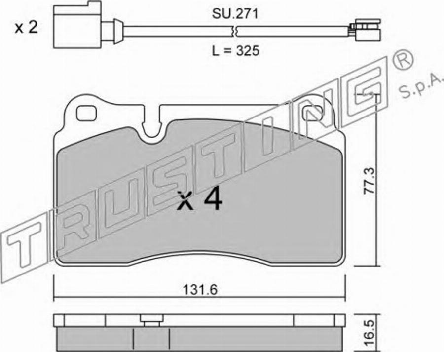 Trusting 675.1W - Piederumu komplekts, Stāvbremzes mehānisma bremžu loks www.autospares.lv