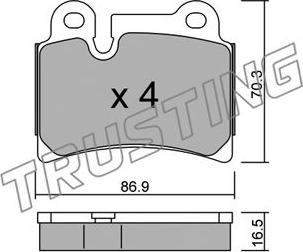 Trusting 676.0 - Bremžu uzliku kompl., Disku bremzes autospares.lv