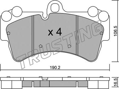 Trusting 670.0 - Bremžu uzliku kompl., Disku bremzes www.autospares.lv