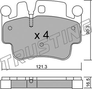 Trusting 673.0 - Bremžu uzliku kompl., Disku bremzes www.autospares.lv