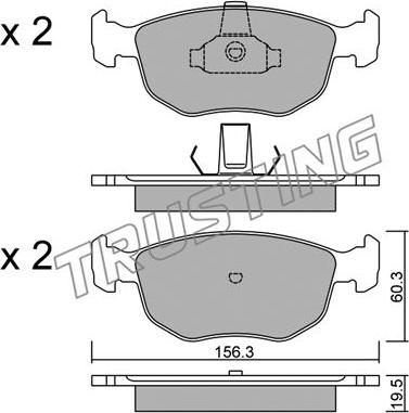 Trusting 672.0 - Bremžu uzliku kompl., Disku bremzes autospares.lv