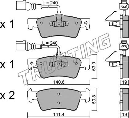 Trusting 677.0 - Bremžu uzliku kompl., Disku bremzes autospares.lv