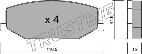 Trusting 099.0 - Brake Pad Set, disc brake www.autospares.lv