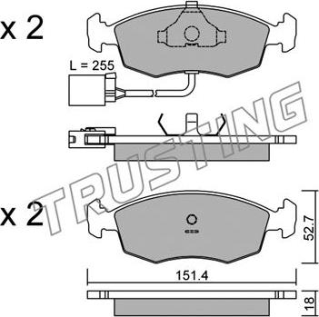 Trusting 096.1 - Bremžu uzliku kompl., Disku bremzes www.autospares.lv