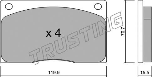 Trusting 091.0 - Bremžu uzliku kompl., Disku bremzes www.autospares.lv