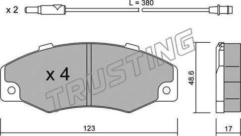 Trusting 098.0 - Bremžu uzliku kompl., Disku bremzes www.autospares.lv