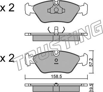 Trusting 093.0 - Тормозные колодки, дисковые, комплект www.autospares.lv