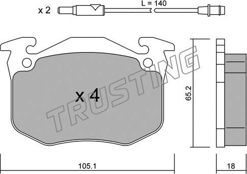 Trusting 092.0 - Bremžu uzliku kompl., Disku bremzes autospares.lv