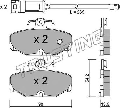 Trusting 097.0W - Bremžu uzliku kompl., Disku bremzes www.autospares.lv