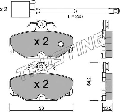 Trusting 097.1W - Bremžu uzliku kompl., Disku bremzes www.autospares.lv