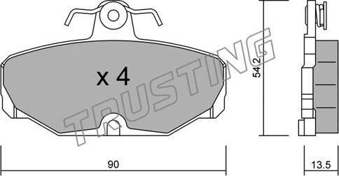 Trusting 097.2 - Bremžu uzliku kompl., Disku bremzes www.autospares.lv