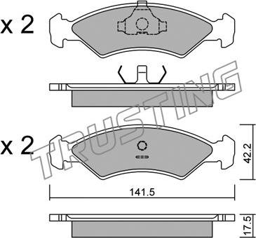 Trusting 045.0 - Bremžu uzliku kompl., Disku bremzes www.autospares.lv