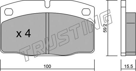 Trusting 046.0 - Bremžu uzliku kompl., Disku bremzes www.autospares.lv