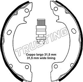 Trusting 046.200 - Bremžu loku komplekts www.autospares.lv