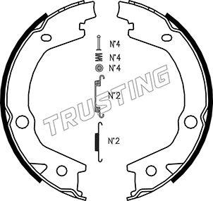 Trusting 046.220K - Brake Shoe Set, parking brake www.autospares.lv