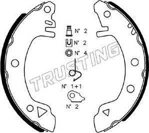 Trusting 040.123K - Bremžu loku komplekts www.autospares.lv