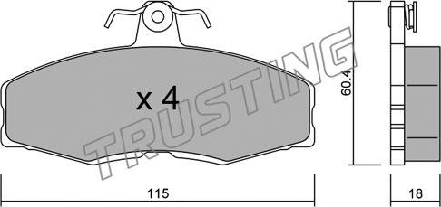 Trusting 041.0 - Brake Pad Set, disc brake www.autospares.lv