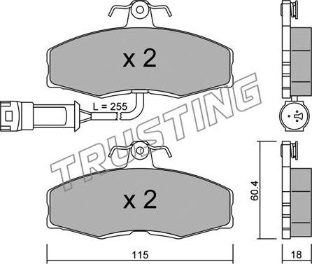 Trusting 041.1 - Brake Pad Set, disc brake www.autospares.lv