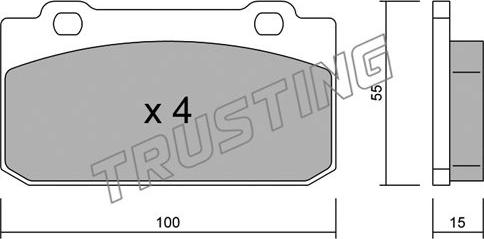 Trusting 042.0 - Bremžu uzliku kompl., Disku bremzes autospares.lv