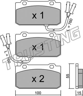 Trusting 042.1 - Bremžu uzliku kompl., Disku bremzes autospares.lv