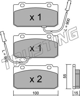 Trusting 042.2 - Bremžu uzliku kompl., Disku bremzes www.autospares.lv