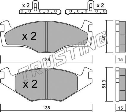 Trusting 047.0K - Brake Pad Set, disc brake www.autospares.lv