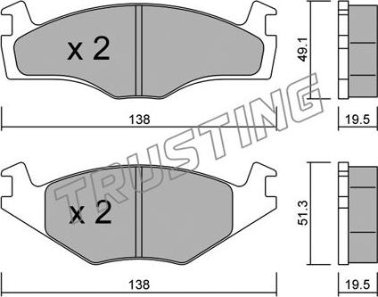 Trusting 047.1 - Brake Pad Set, disc brake www.autospares.lv