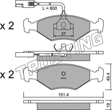 Trusting 059.0 - Bremžu uzliku kompl., Disku bremzes www.autospares.lv