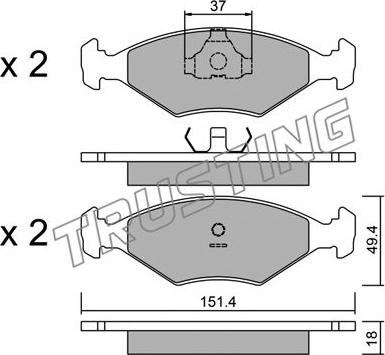 Trusting 059.2 - Bremžu uzliku kompl., Disku bremzes www.autospares.lv