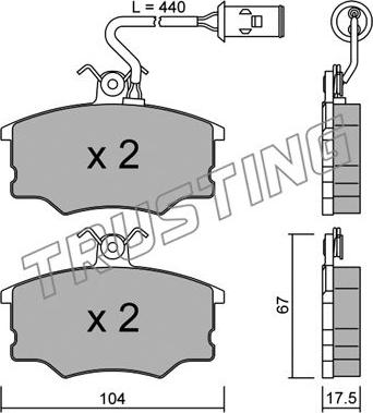 Trusting 055.1 - Bremžu uzliku kompl., Disku bremzes www.autospares.lv