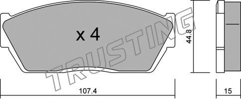 Trusting 056.0 - Brake Pad Set, disc brake www.autospares.lv