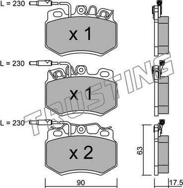 Trusting 051.0 - Bremžu uzliku kompl., Disku bremzes www.autospares.lv