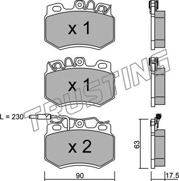 Trusting 051.1 - Bremžu uzliku kompl., Disku bremzes www.autospares.lv