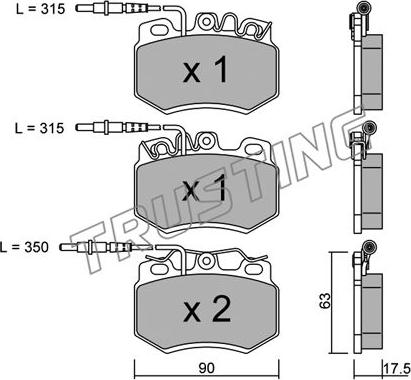 Trusting 051.2 - Bremžu uzliku kompl., Disku bremzes www.autospares.lv