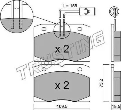 Trusting 053.0 - Bremžu uzliku kompl., Disku bremzes www.autospares.lv