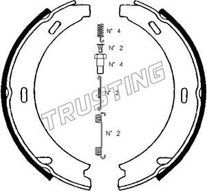 Trusting 052.121K - Bremžu loku kompl., Stāvbremze www.autospares.lv