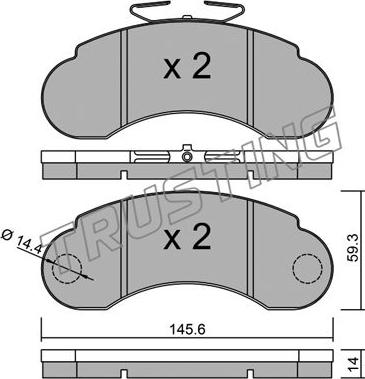 Trusting 057.0 - Bremžu uzliku kompl., Disku bremzes www.autospares.lv