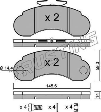 Trusting 057.1 - Bremžu uzliku kompl., Disku bremzes www.autospares.lv