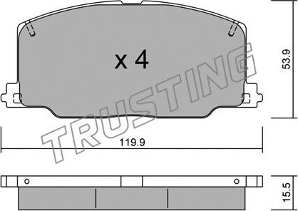 Trusting 069.0 - Bremžu uzliku kompl., Disku bremzes www.autospares.lv