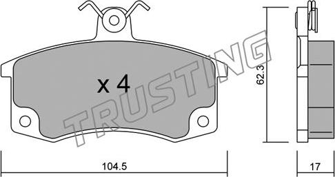 Trusting 064.0 - Bremžu uzliku kompl., Disku bremzes www.autospares.lv