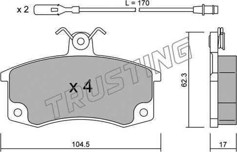 Trusting 064.1 - Bremžu uzliku kompl., Disku bremzes www.autospares.lv