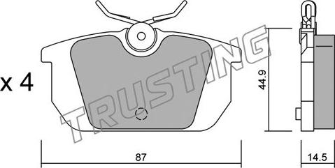 Trusting 066.0 - Bremžu uzliku kompl., Disku bremzes www.autospares.lv