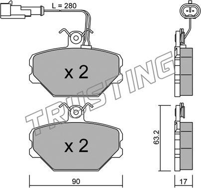 Trusting 061.2 - Bremžu uzliku kompl., Disku bremzes www.autospares.lv