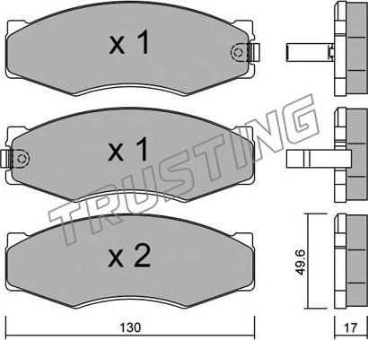 Trusting 068.1 - Bremžu uzliku kompl., Disku bremzes www.autospares.lv