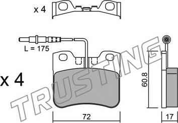 Trusting 062.0 - Bremžu uzliku kompl., Disku bremzes www.autospares.lv