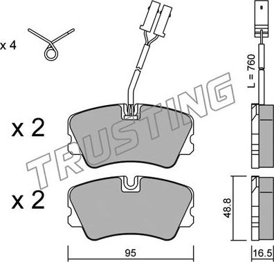 Trusting 067.0 - Bremžu uzliku kompl., Disku bremzes autospares.lv