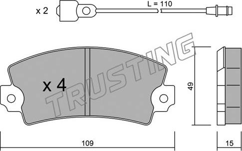 Trusting 005.4 - Bremžu uzliku kompl., Disku bremzes autospares.lv