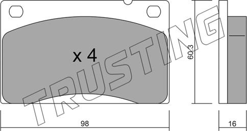 Trusting 006.0 - Bremžu uzliku kompl., Disku bremzes www.autospares.lv